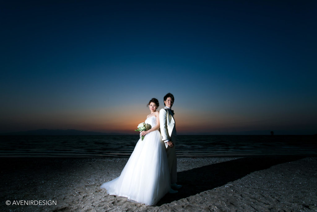 結婚式前撮りロケーションフォト｜夕日